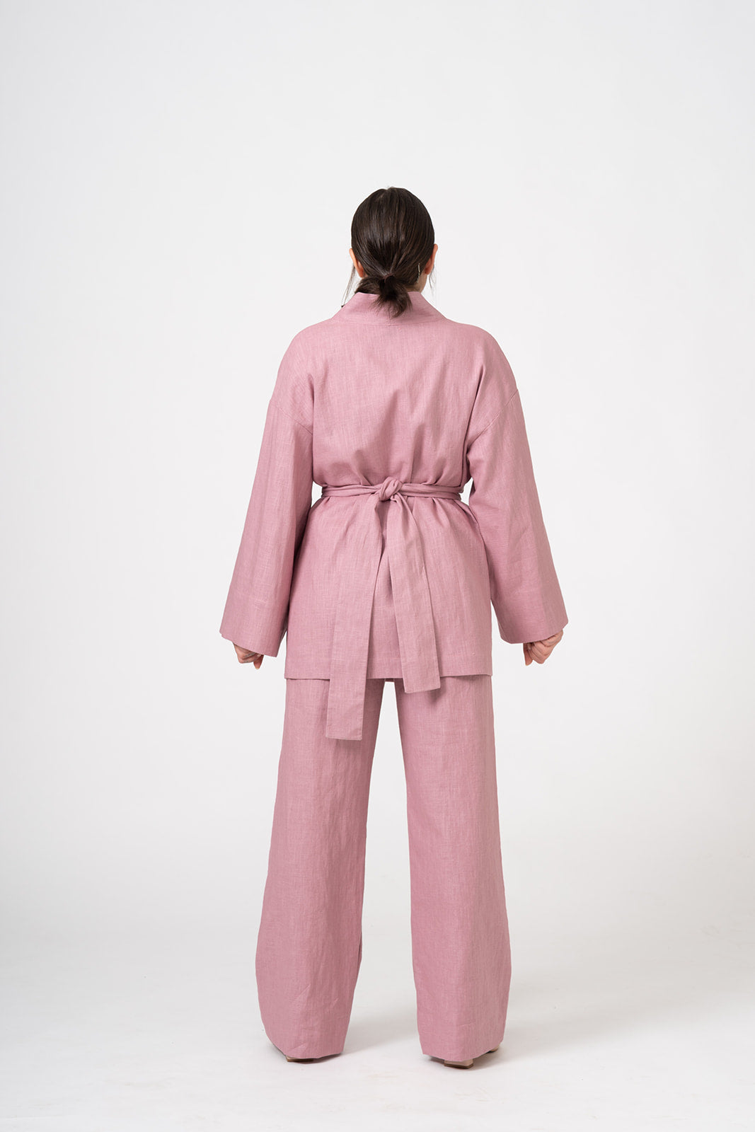 LILAC LINEN KIMONO SUIT